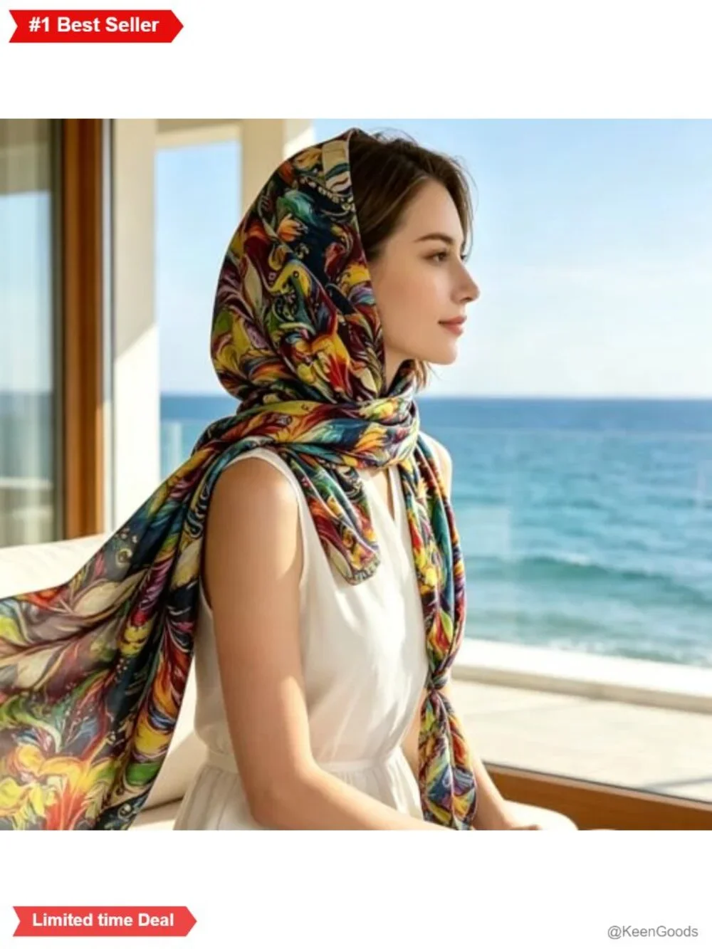 100% Mulberry Silk Scarf Wrap Women Long Shawl 67x20 Floral